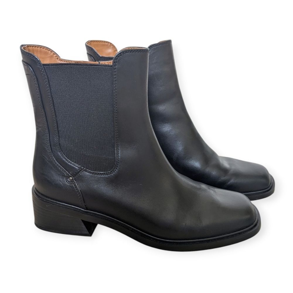 Franco Sarto Gabi Leather Square Toe Ankle Boots